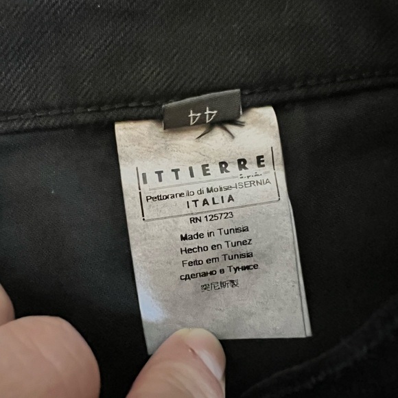 NWT Fiorucci Mini Gonna Distressed Black Denim Mini Skirt Size Euro 44 US 32 - Picture 5 of 8